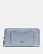 COACH®,ACCORDION ZIP WALLET,pusplitleather,Silver/Steel Blue,Front View
