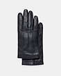 COACH®,LEATHER GLOVES,n/a,GRAPHITE,Front View