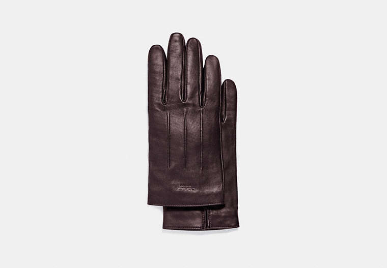 COACH®,LEATHER GLOVES,n/a,OXBLOOD,Front View