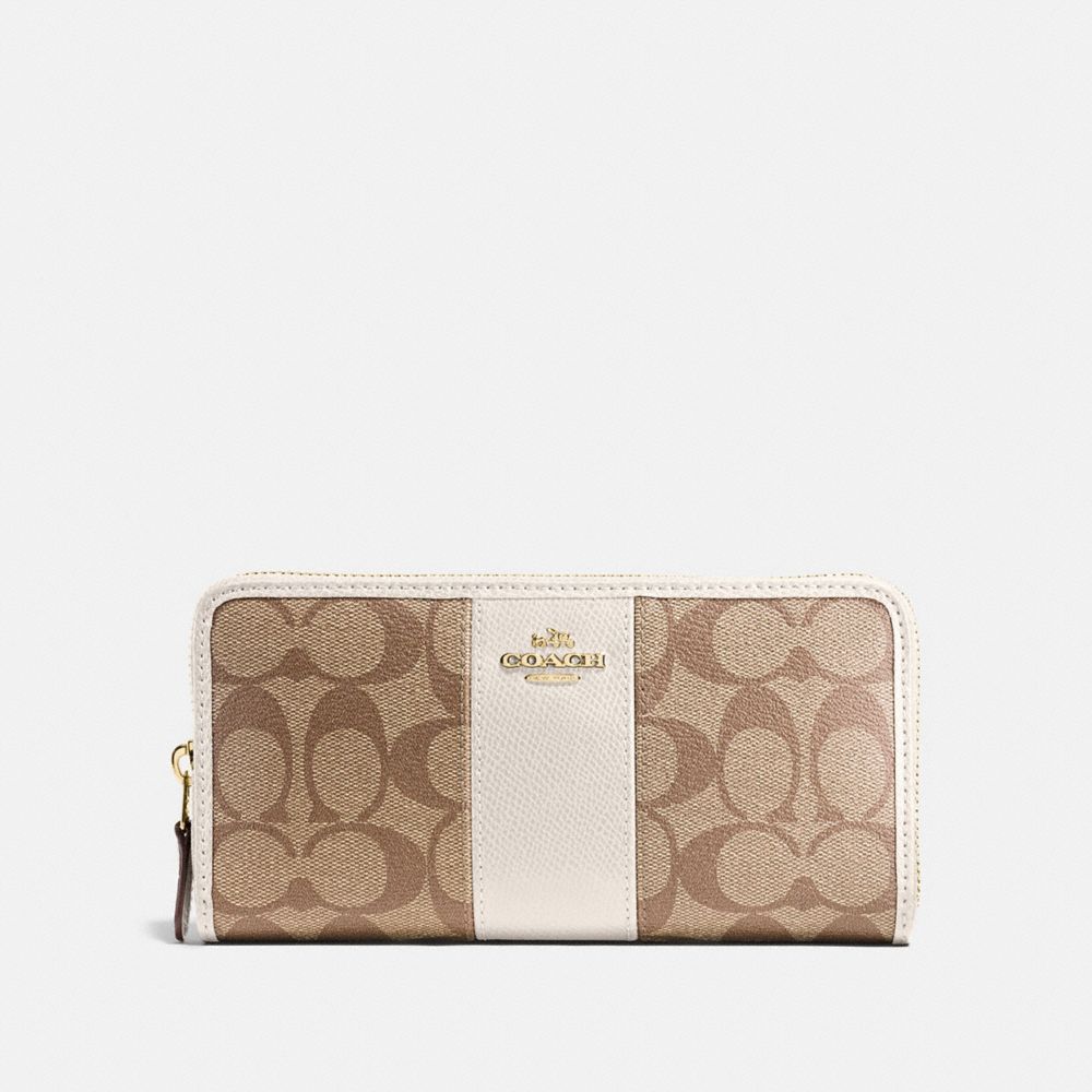 Coach Accordion Zip Wallet in Signature Canvas with Wolf Motif – Club de  Mode