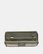 COACH®,ACCORDION ZIP WALLET IN SIGNATURE CANVAS,pvc,Gold/Khaki/Military Green,Inside View,Top View