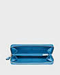 COACH®,ACCORDION ZIP WALLET IN SIGNATURE CANVAS,pvc,Silver/Khaki Bright Blue,Inside View,Top View