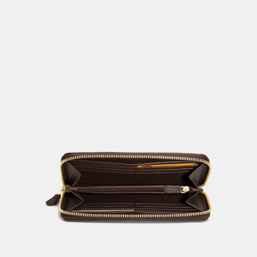 Coach Outlet Accordion Zip Wallet in Signature Textile Jacquard with Penguin Motif - Brown