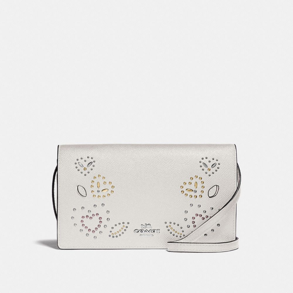 COACH Outlet Hayden Foldover Crossbody Clutch With Heart Bandana Rivets