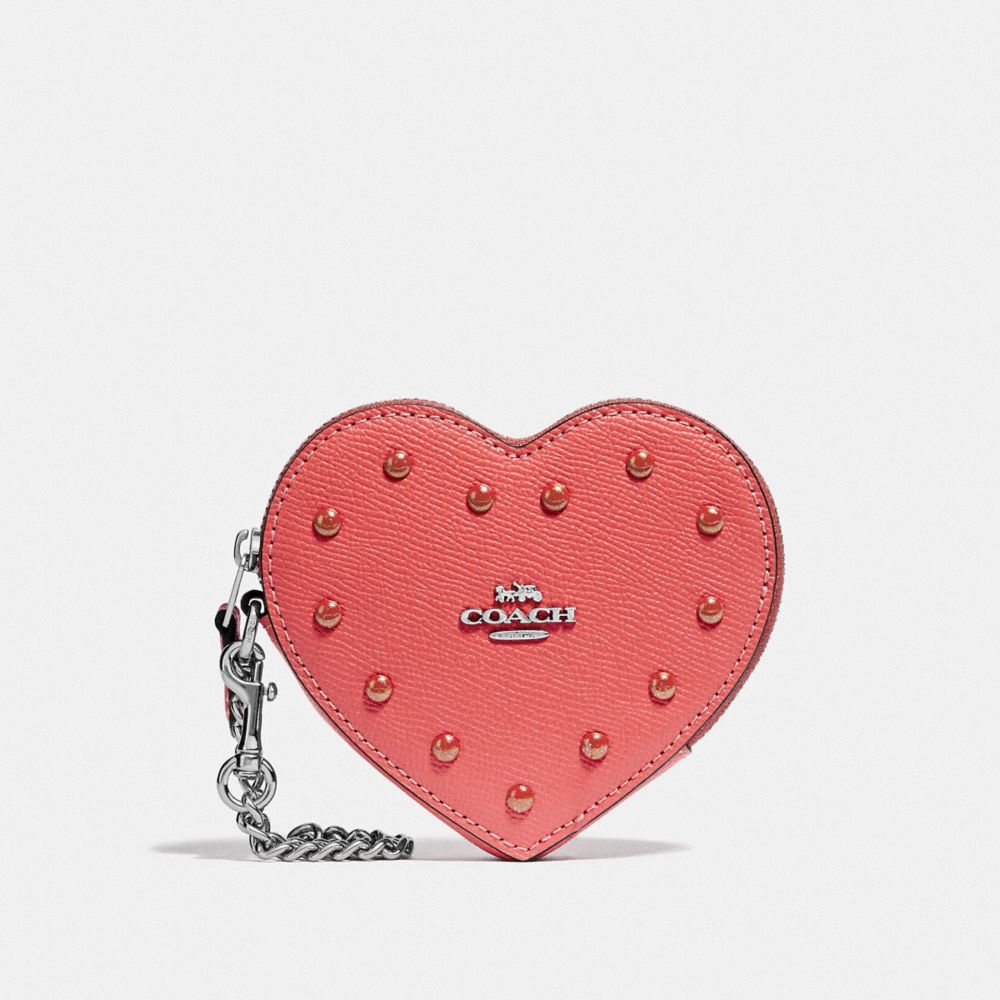 COACH Outlet Heart Coin Case With Studs