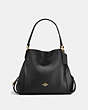 COACH®,EDIE SHOULDER BAG 31,Leather,Small,Light Gold/Black,Front View