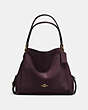 COACH®,EDIE SHOULDER BAG 31,Leather,Small,Light Gold/Oxblood,Front View