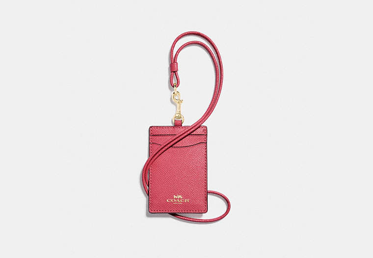 COACH®,LONGE D'IDENTIFICATION,Cuir,Or/Rose Rubis,Front View