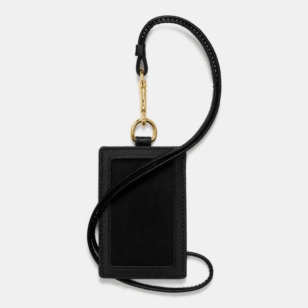 COACH®,ID LANYARD,Leather,Gold/Black,Back View