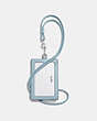 COACH®,ID LANYARD,Leather,Silver/Pale Blue,Back View
