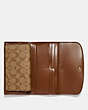 COACH®,CHECKBOOK WALLET IN SIGNATURE CANVAS,pvc,Gold/Khaki Saddle 2,Inside View,Top View