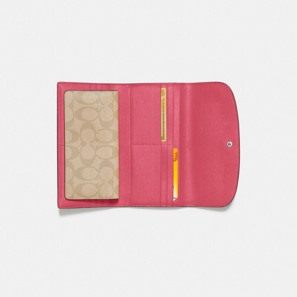 COACH®,Checkbook Wallet In Signature Canvas,,Inside View,Top View