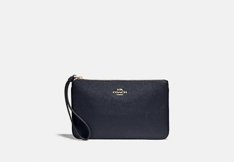 COACH®,LARGE WRISTLET,Gold/Midnight,Front View