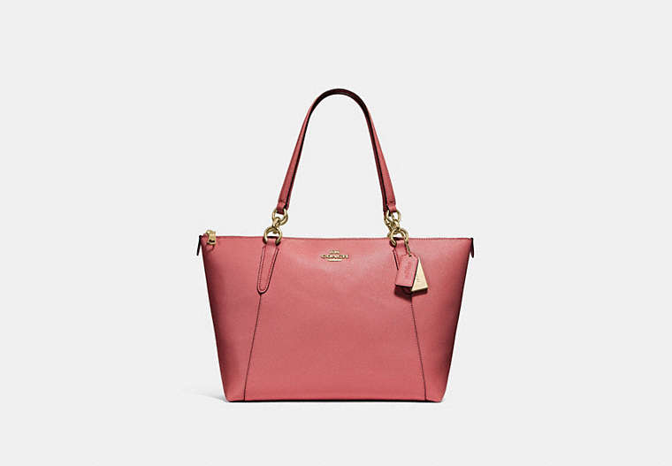 COACH®,AVA TOTE,pusplitleather,Large,Gold/Rose Petal,Front View