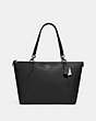COACH®,AVA TOTE,pusplitleather,Large,Silver/Black,Front View