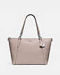 COACH®,AVA TOTE,pusplitleather,Large,Silver/Grey Birch,Front View