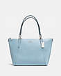 COACH®,AVA TOTE,pusplitleather,Large,Silver/Cornflower,Front View