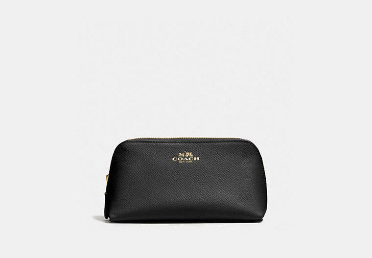 COACH®,COSMETIC CASE 17,Gold/Black,Front View