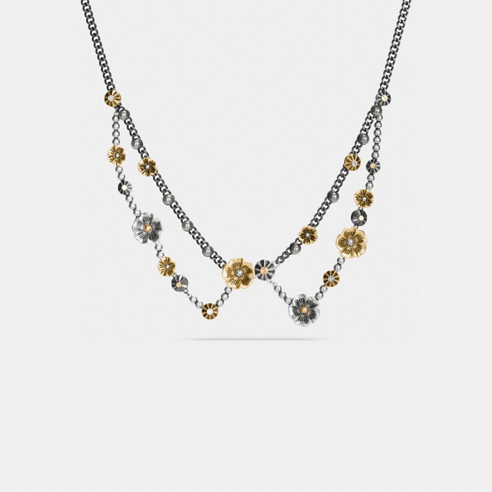 Collier à appliques rose thé