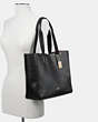 COACH®,DERBY TOTE,Leather,Large,Gold/Black Oxblood 1,Alternate View
