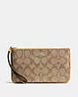 COACH®,LARGE WRISTLET IN SIGNATURE CANVAS,Silver/Khaki Flax,Front View