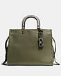 COACH®,ROGUE 36 WITH COLORBLOCK SNAKESKIN DETAIL,reptile,X-Large,Pewter/Olive,Front View