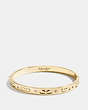 COACH®,SIGNATURE HINGED BANGLE,Metal,Gold,Front View