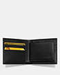 COACH®,COMPACT ID WALLET,PU Split Leather,Mini,Black,Inside View,Top View