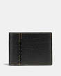 COACH®,RIP AND REPAIR SLIM BILLFOLD WALLET,Leather,Black,Front View