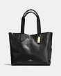 COACH®,LARGE DERBY TOTE,Leather,Large,Gold/Black Oxblood 1,Front View
