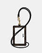 COACH®,ID LANYARD IN SIGNATURE CANVAS,pvc,Gold/Brown Black,Back View