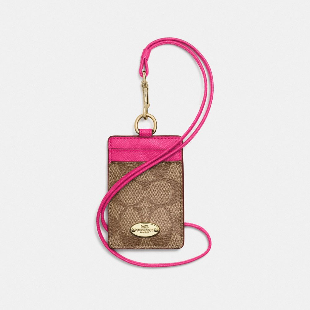 COACH®,Id Lanyard In Signature Canvas,,Front View