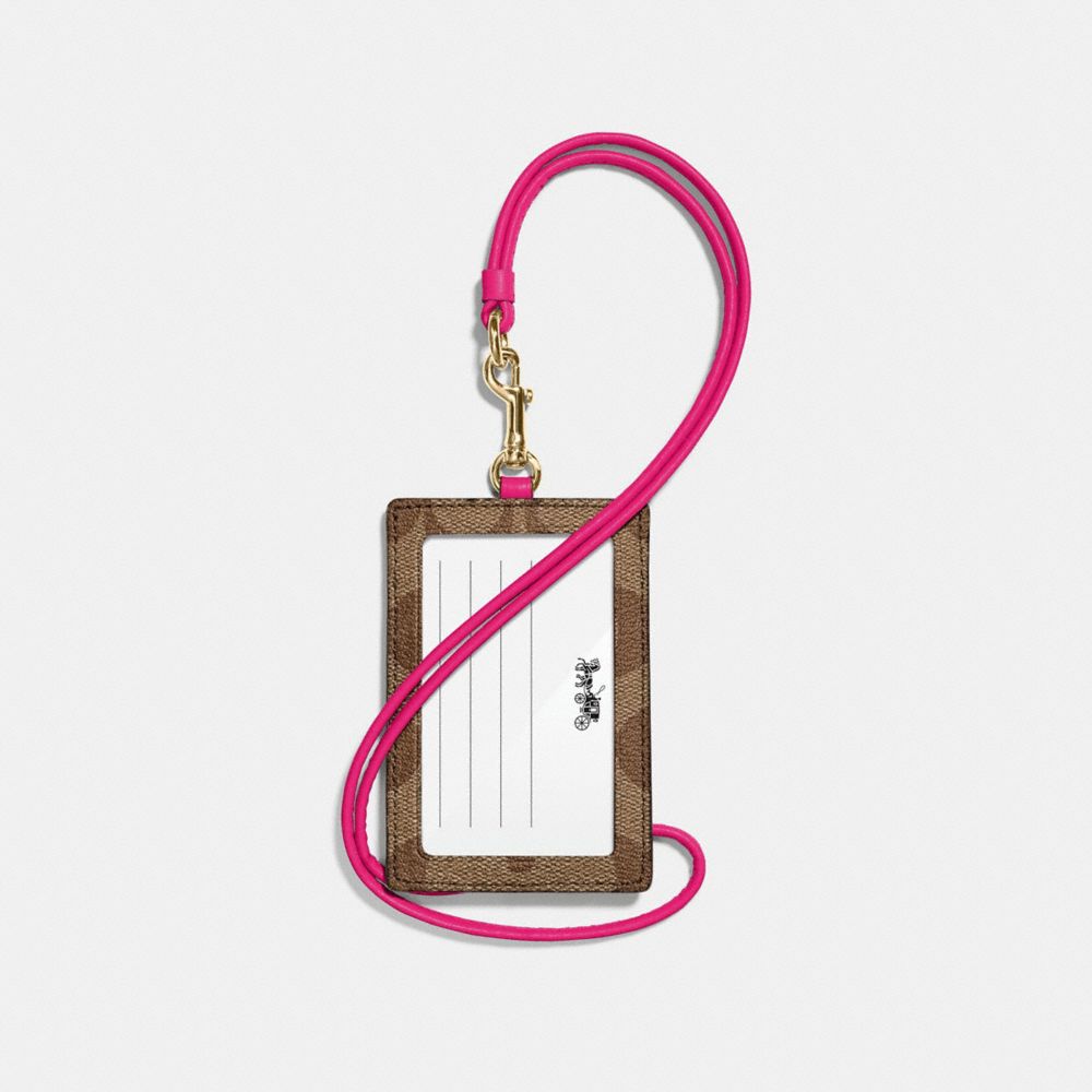 COACH®,Id Lanyard In Signature Canvas,,Back View