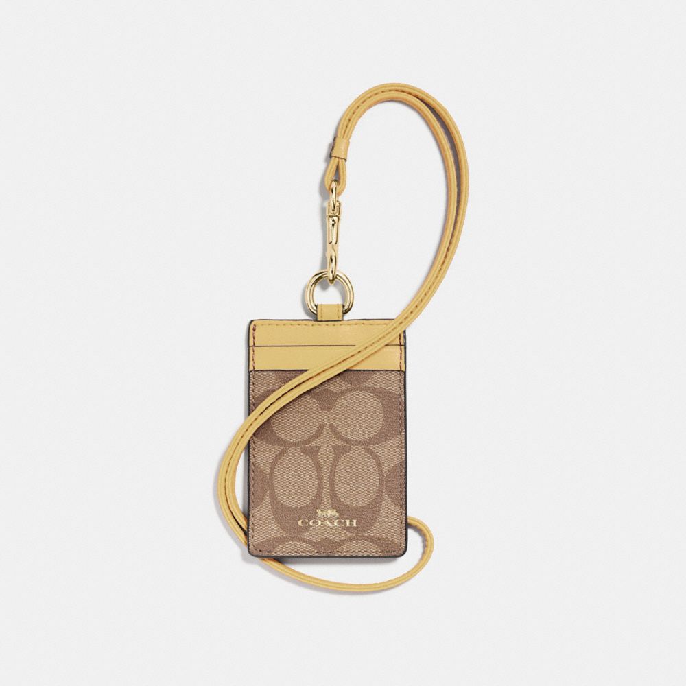 COACH®,Id Lanyard In Signature Canvas,,Front View