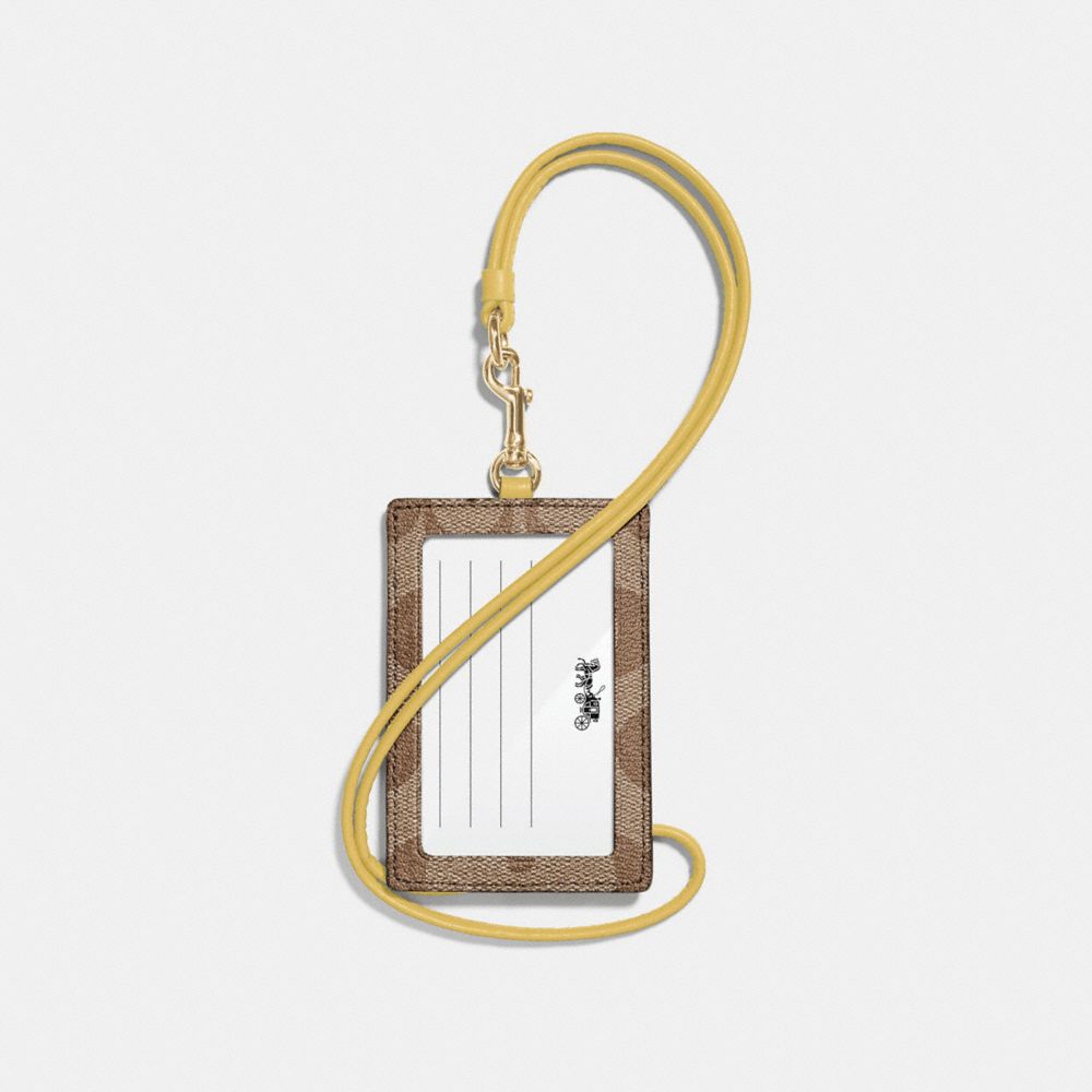 COACH®,Id Lanyard In Signature Canvas,,Back View