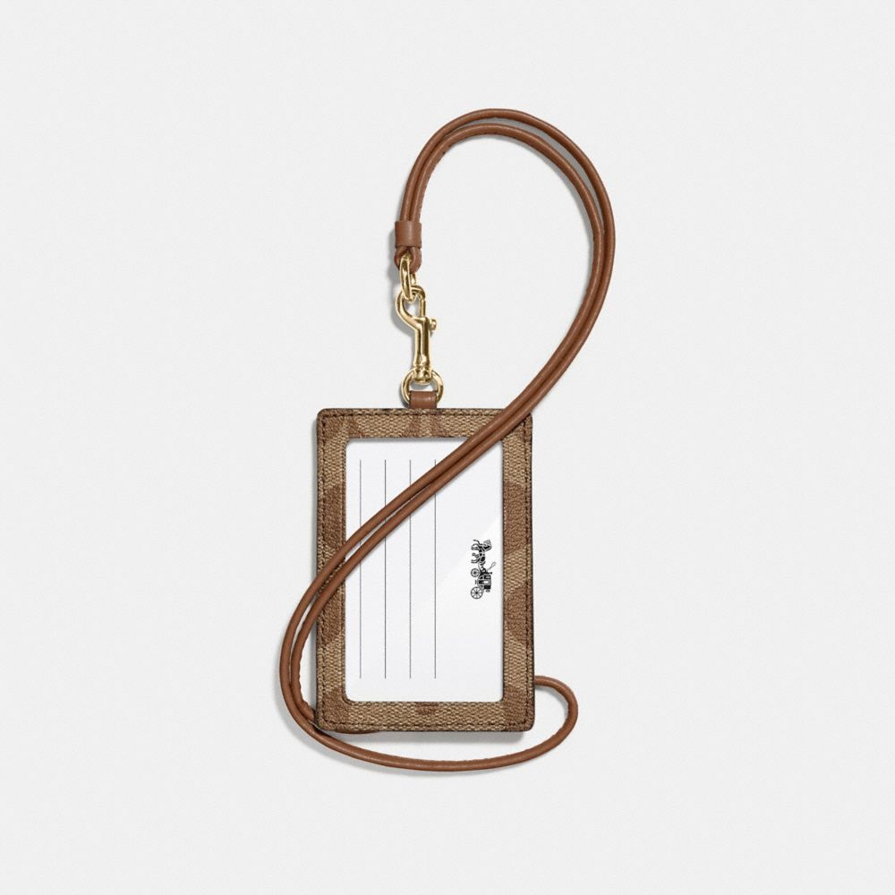 COACH®,Id Lanyard In Signature Canvas,,Back View