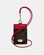 COACH®,ID LANYARD IN SIGNATURE CANVAS,pvc,Gold/Brown True Red,Front View