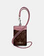 COACH®,ID LANYARD IN SIGNATURE CANVAS,pvc,Silver/Brown Dusty Rose,Front View