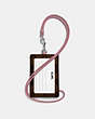 COACH®,ID LANYARD IN SIGNATURE CANVAS,pvc,Silver/Brown Dusty Rose,Back View