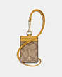 COACH®,ID LANYARD IN SIGNATURE CANVAS,pvc,Silver/Khaki Flax,Front View
