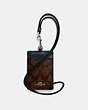 COACH®,ID LANYARD IN SIGNATURE CANVAS,pvc,Silver/Brown Midnight,Front View