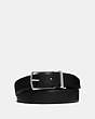 COACH®,HARNESS BUCKLE CUT-TO-SIZE REVERSIBLE BELT, 32MM,Leather,Black Dark Brown,Front View