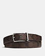 COACH®,HARNESS BUCKLE CUT-TO-SIZE REVERSIBLE BELT, 30MM,pvc,Mahogany/Brown,Front View