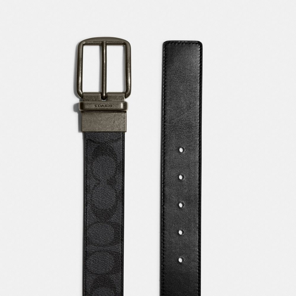 COACH®,Harness Buckle Cut To Size Reversible Belt, 38 Mm,,Angle View