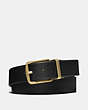 COACH®,HARNESS BUCKLE CUT-TO-SIZE REVERSIBLE BELT, 38MM,Pebbled Leather,At/Black/Dark Brown,Front View