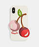 COACH®,IPHONE X/XS CASE WITH OVERSIZED CHERRY,Plastic,Chalk Multi,Front View