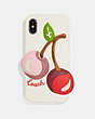COACH®,IPHONE X/XS CASE WITH OVERSIZED CHERRY,Chalk Multi,Front View
