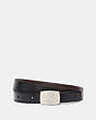 COACH®,MOD PLAQUE HARNESS CUT-TO-SIZE REVERSIBLE BELT,Leather,Black Dark Brown,Inside View,Top View