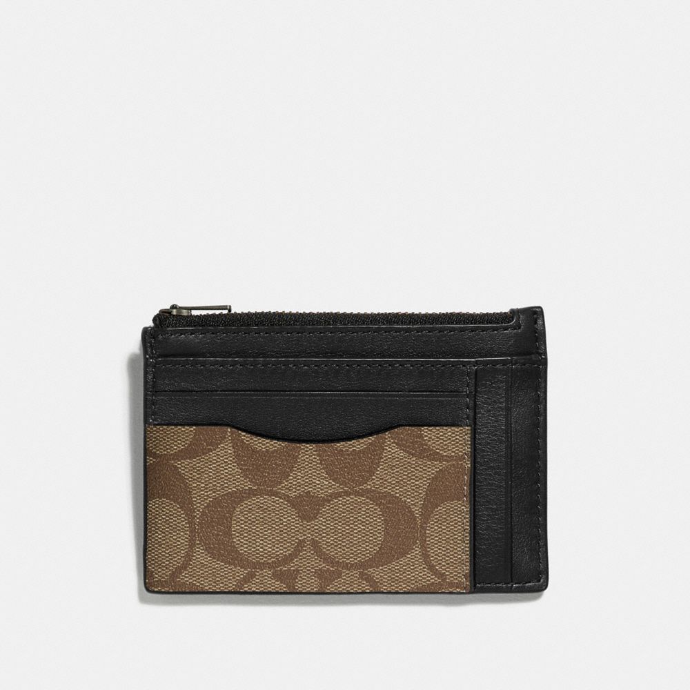 Coach Outlet Zip Card Case In Signature Canvas