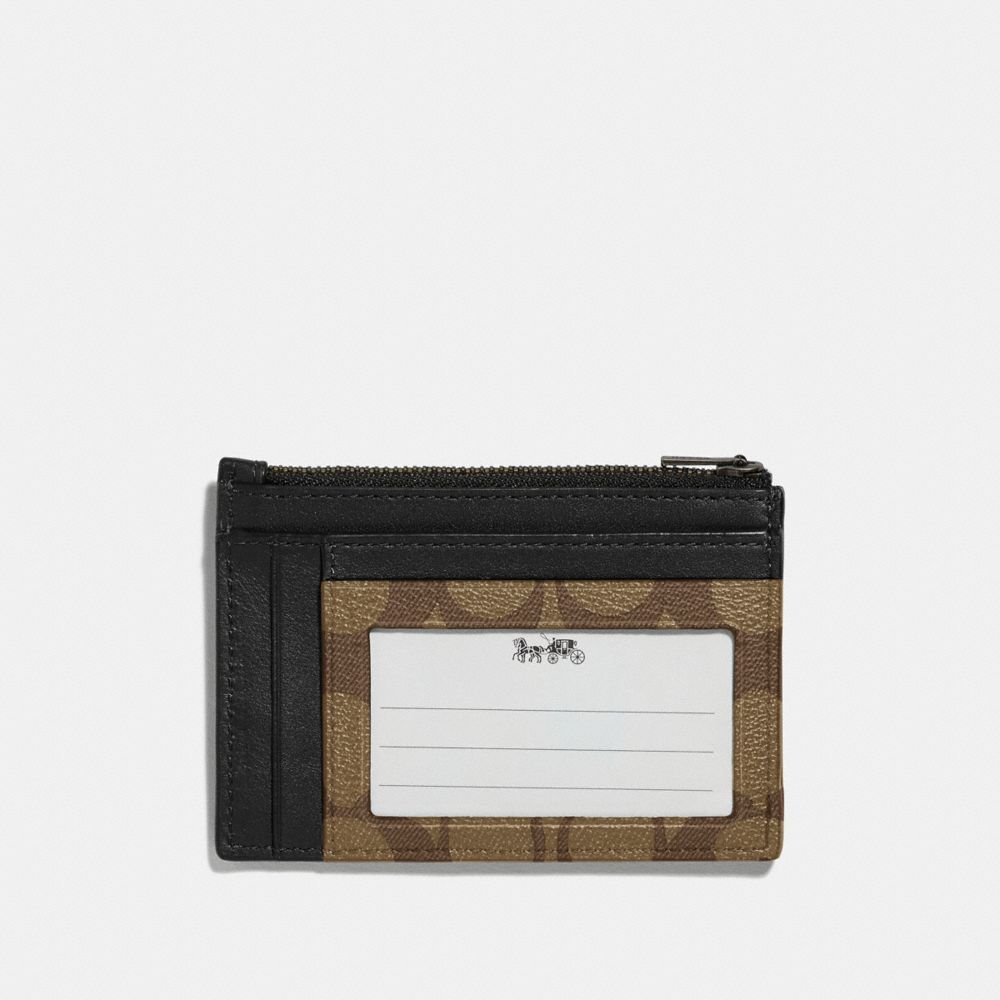 Coach zip card case in signature canvas hot sale